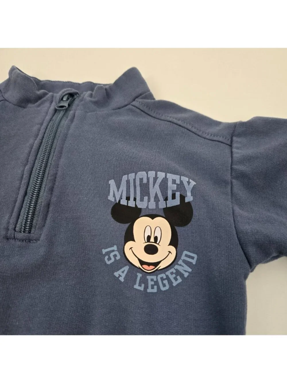 Disney Mickey Mouse Quarter Zip Sweatshirt & Joggers 2 PC Set Blue Baby Size 12M